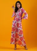 globus pink and orange floral